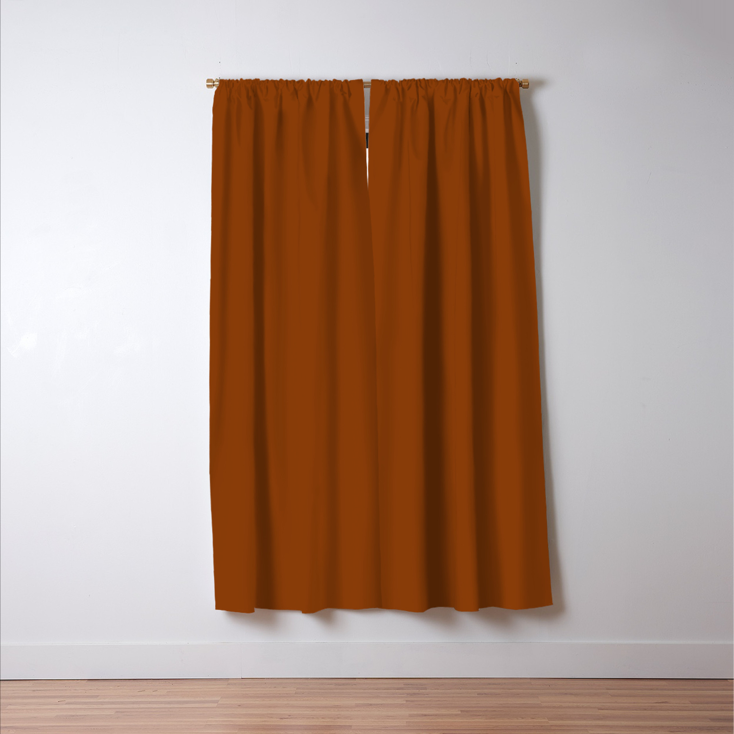 Solid Cognac Terracotta Reddish Brown Blackout Curtain By Stripes Society6