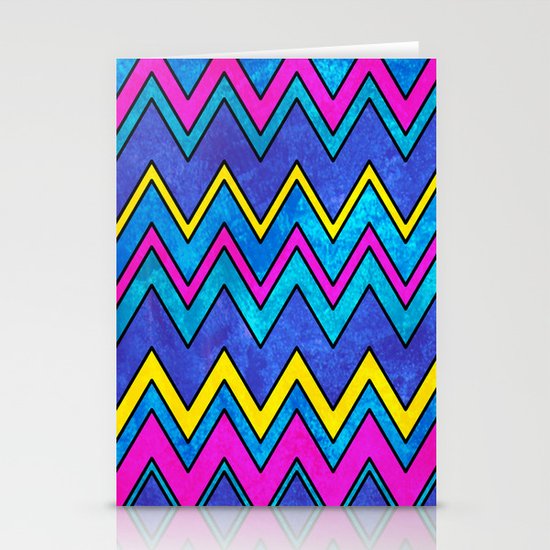 Neon Wave Stationery Cards