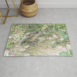 Toad with Cherry Blossom Petals Rug