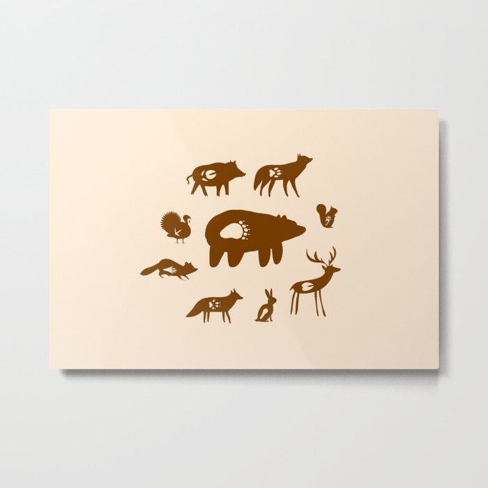 Nature Trail in Coffee and Cream Metal Print