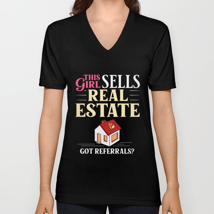 Real Estate Agent Realtor Investing V Neck T Shirt