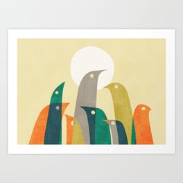 Wild birds at the beach Art Print