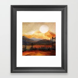 Desert in the Golden Sun Glow Framed Art Print