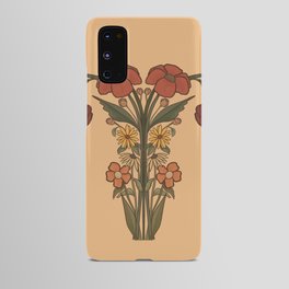 Women's Body Lady Form with Wildflowers Orange Warm Colors Android Case