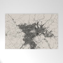La Paz, Bolivia - Black and White City Map - Authentic Town Plan Illustration Welcome Mat