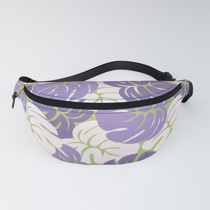 Tropical Leaves Pattern Purple | Lime  Fanny Pack
