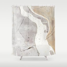 Feels: a neutral, textured, abstract piece in whites by Alyssa Hamilton Art Shower Curtain