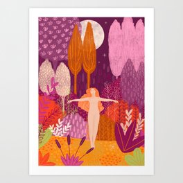 Fall Nude Forest  Art Print