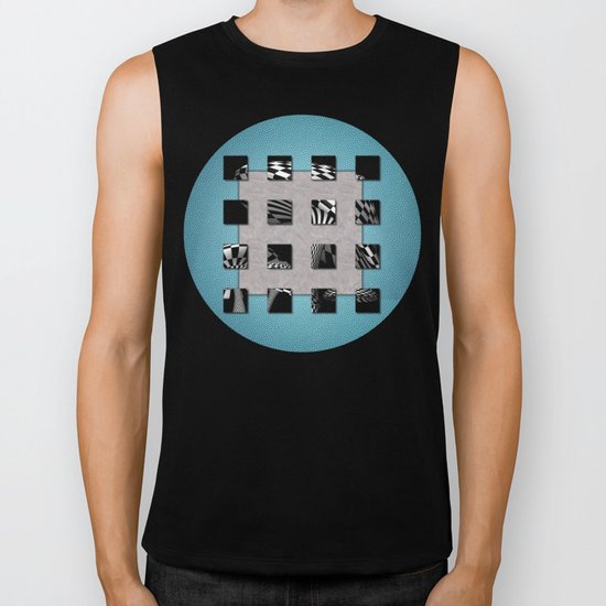 SQUARE AMBIENCE - Blue Sports Biker Tank