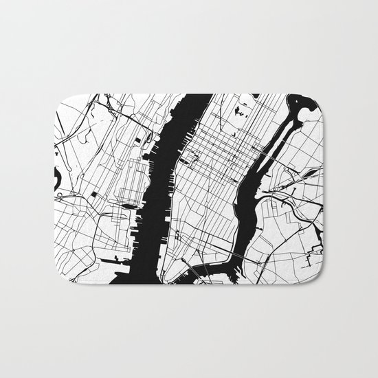 New York City Minimal Map Bath Mat