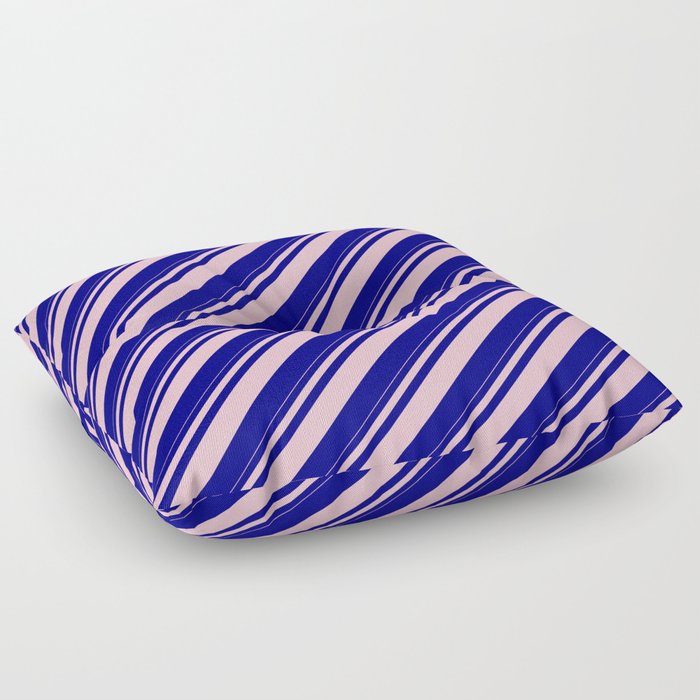 Pink & Blue Colored Striped Pattern Floor Pillow