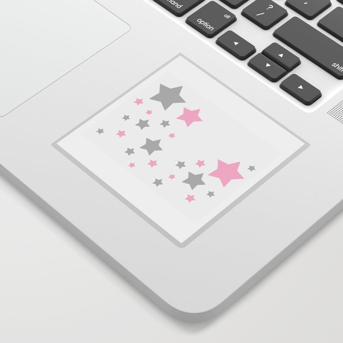 Pink Grey Gray Stars Sticker