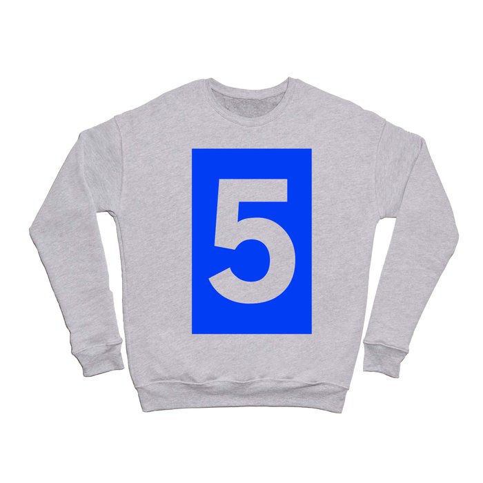 Number 5 (White & Blue) Crewneck Sweatshirt