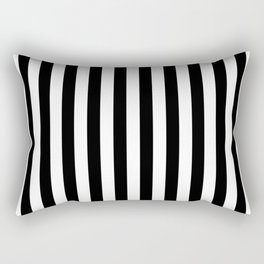 Large Black and White Cabana Stripe Rectangular Pillow