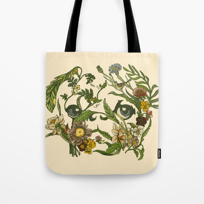 Botanical Pug Tote Bag