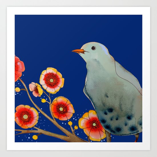 la brise (navy) Art Print
