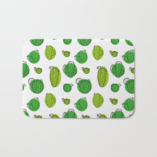 Green Cactus pattern Bath Mat