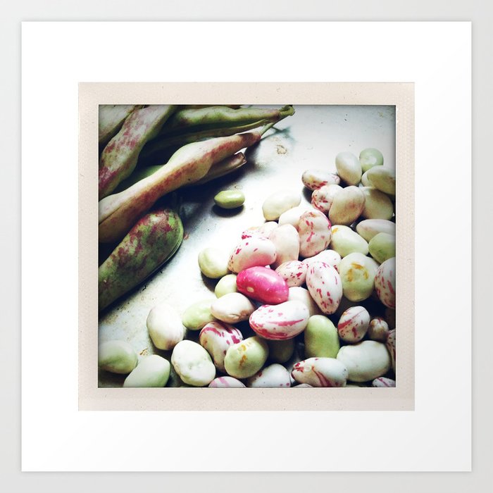 Colorful pile of Organic Beans -- Great for your kitchen! Retro photo shows off nature's bounty :-) Art Print