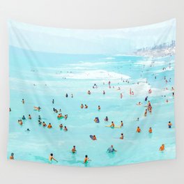 Hot Summer Day | Beachy Watercolor Painting | Ocean Sea Surf Swim | Vacation Travel Staycation Waves Wall Tapestry