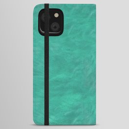 modern abstract dark turquoise or quetzal green plush texture iPhone Wallet Case