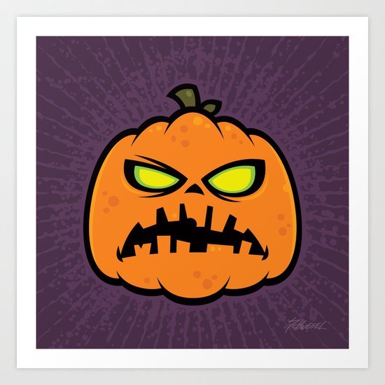 Pumpkin Zombie Art Print
