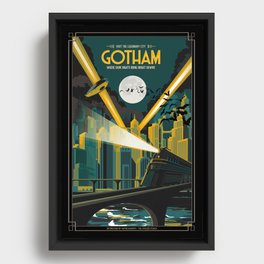 Gotham City Travel Poster Framed Canvas