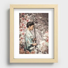 Samurai Sakura Recessed Framed Print