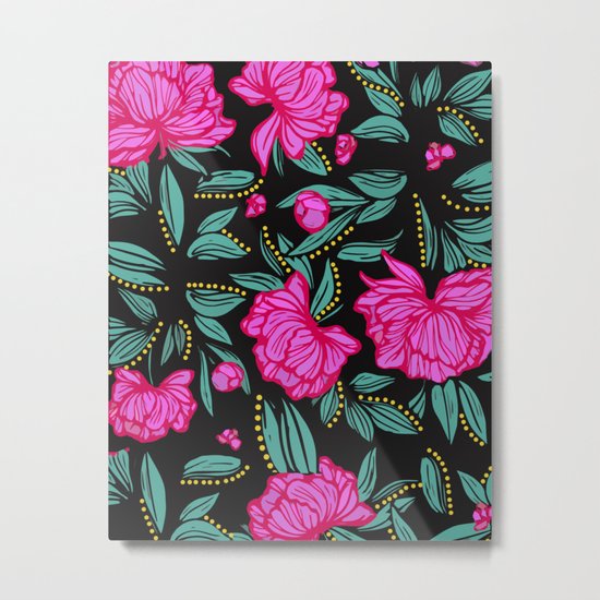 Fuscia Floral Metal Print
