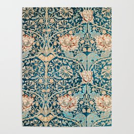 William Morris Honeysuckle pattern 1876-saturated version Poster