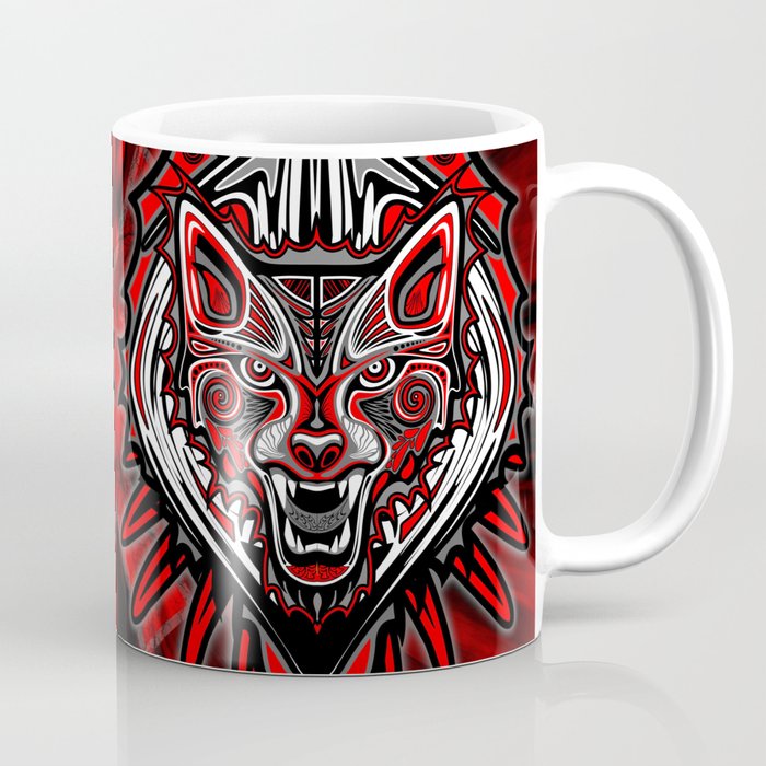 Wolf Tattoo Style Haida Art Coffee Mug