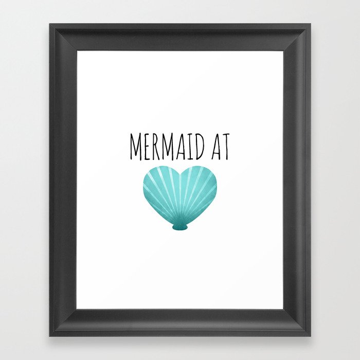 Mermaid At Heart  |  Teal Framed Art Print