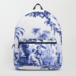 Blue Chinoiserie Toile Backpack