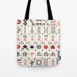 Mahjong Tile Pattern Tote Bag