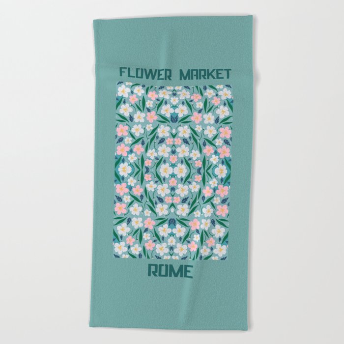 Flower Market Poster, Tokyo Flower Market, Florist Gift, Matisse Flower. Beach Towel