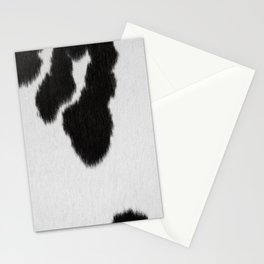 Black Cowhide, Cow Skin Print Pattern, Modern Cowhide Faux Leather Stationery Card
