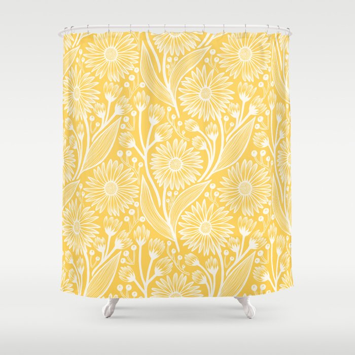 Sunshine Yellow Coneflowers Shower Curtain