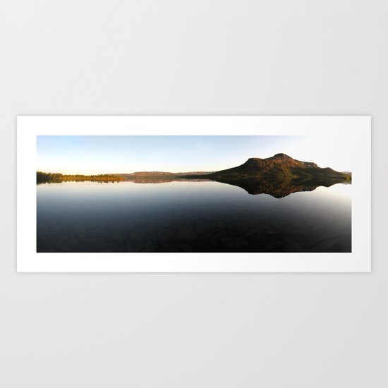 lake mirror panorama, finland. Art Print