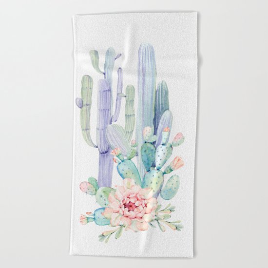 Mixed Cacti 2 #society6 #buyart Beach Towel