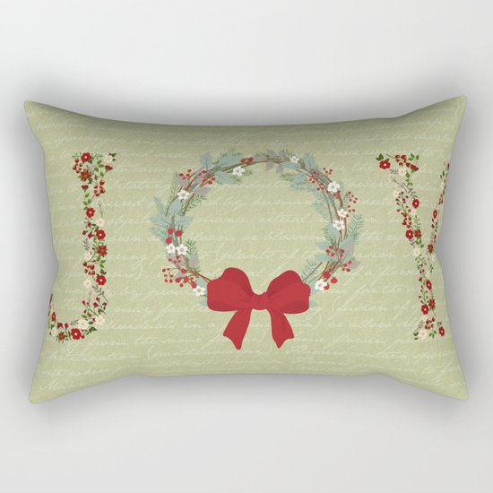 Joy Wreath Rectangular Pillow