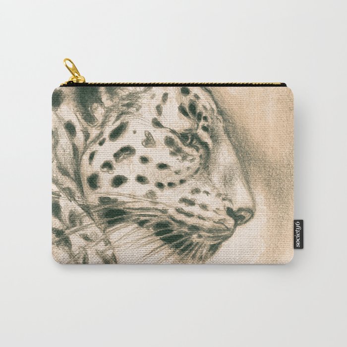 Jaguar In Sepia Carry-All Pouch