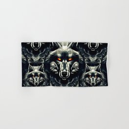 Black Shadow Wolf Fenrir Hand & Bath Towel