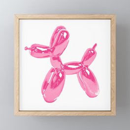 Pink Balloon Dog Pop Art | Kitsch Fun + Cute Framed Mini Art Print