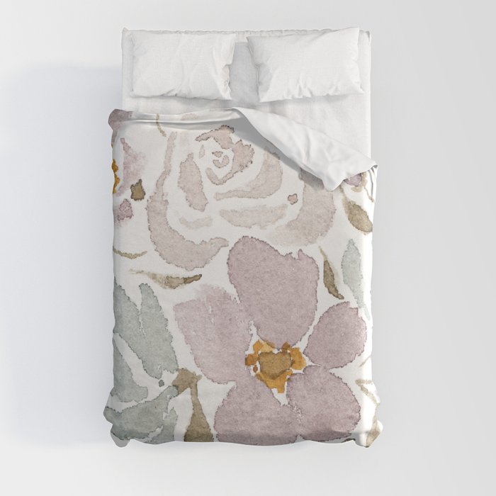 Anna Maria Floral Painting Duvet Cover