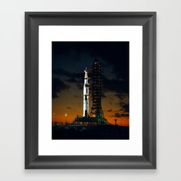 Apollo 4 Saturn V Rocket on Launchpad - 1967 Framed Art Print