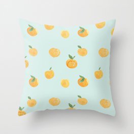 Minty Peach Throw Pillow