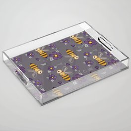 Bee Blossoms with gray Acrylic Tray