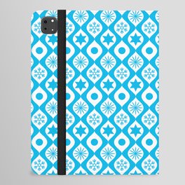 Turquoise Retro Christmas Pattern iPad Folio Case