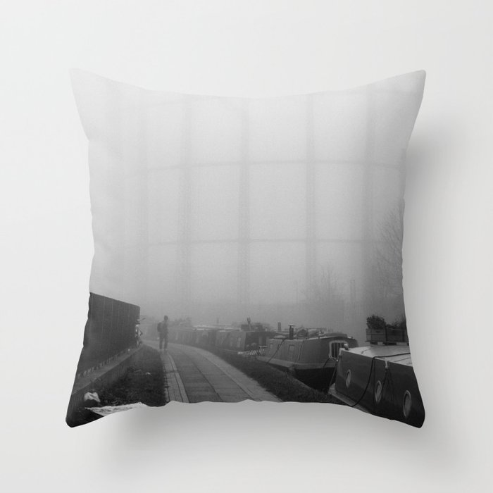 London Fog in Regents Canal III  by Diana Eastman Throw Pillow
