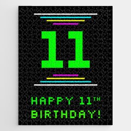 [ Thumbnail: 11th Birthday - Nerdy Geeky Pixelated 8-Bit Computing Graphics Inspired Look Jigsaw Puzzle ]