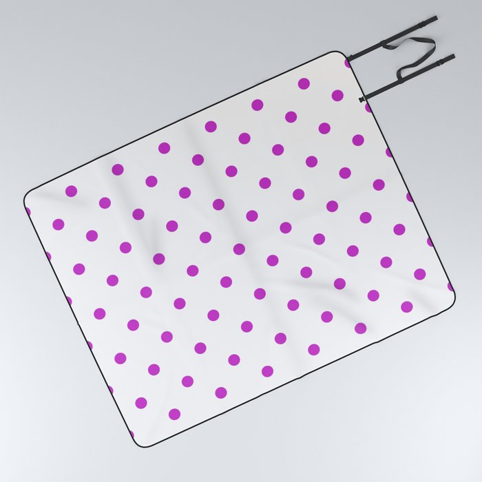 Steel Pink - polka 8 Picnic Blanket